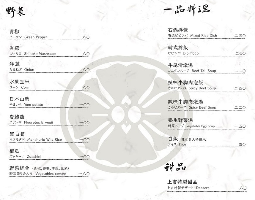 東區美食,國父紀念館美食,東區燒肉,上吉燒肉,上吉燒肉菜單,台北燒肉 @PEKO の Simple Life